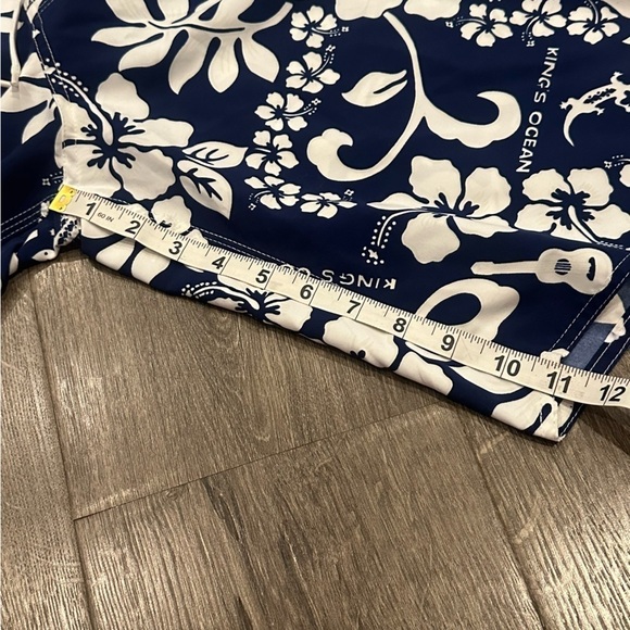 Hawaiian Print Men's Swim Trunks Board Shorts Guitar Gecko Floral Vacation Sz 38 - Picture 6 of 9